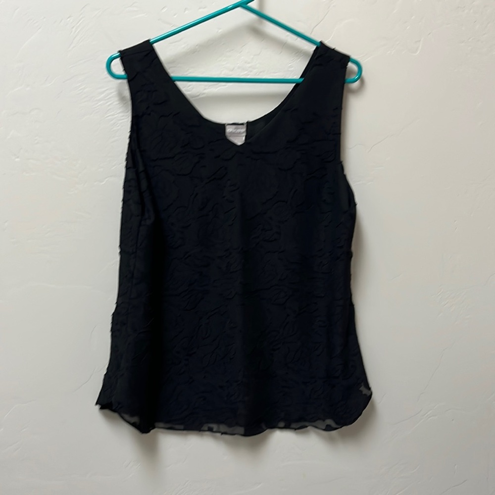 Chicos reversible black sleeve less top. Sz s-m Chicos 1